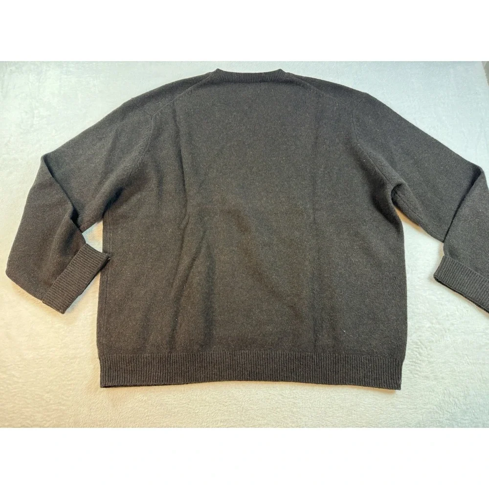 Club‎ Room Lambs Wool Sweater Mens XL Brown V-Neck Marled Old Money Winter Cabin